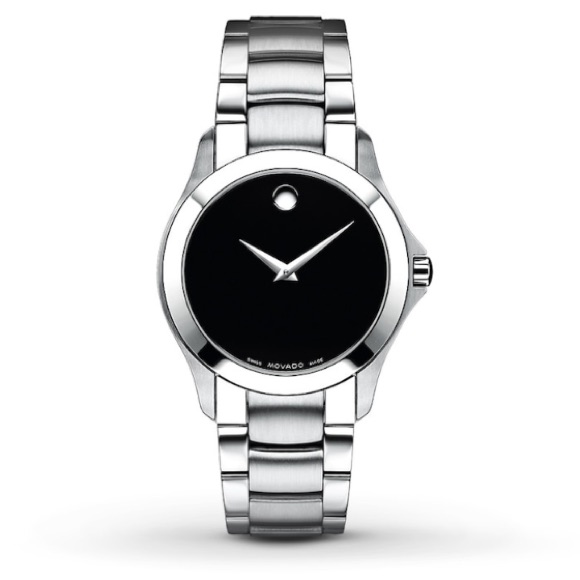 Movado Black Dial Stainless Steel Watch